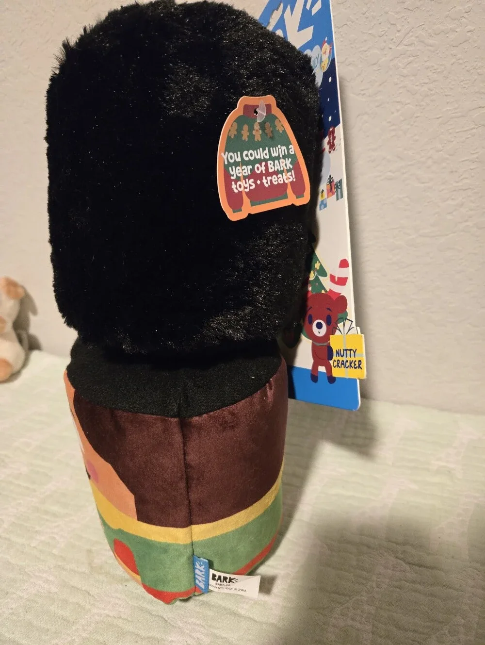 NWT Bark Box Holiday Plush Nutcracker Dog Toy.